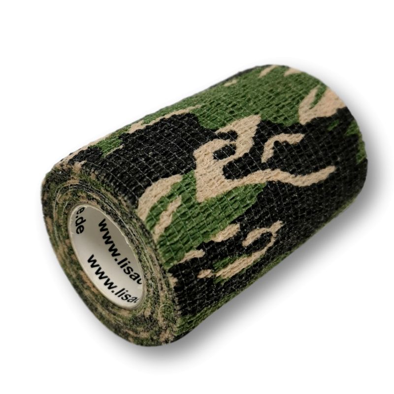LisaCare - selbsthaftende Bandage - Pflaster 7,5 cm Camouflage grün