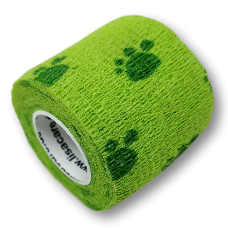 LisaCare - selbsthaftende Bandage - Pflaster 5cm Tatze grün