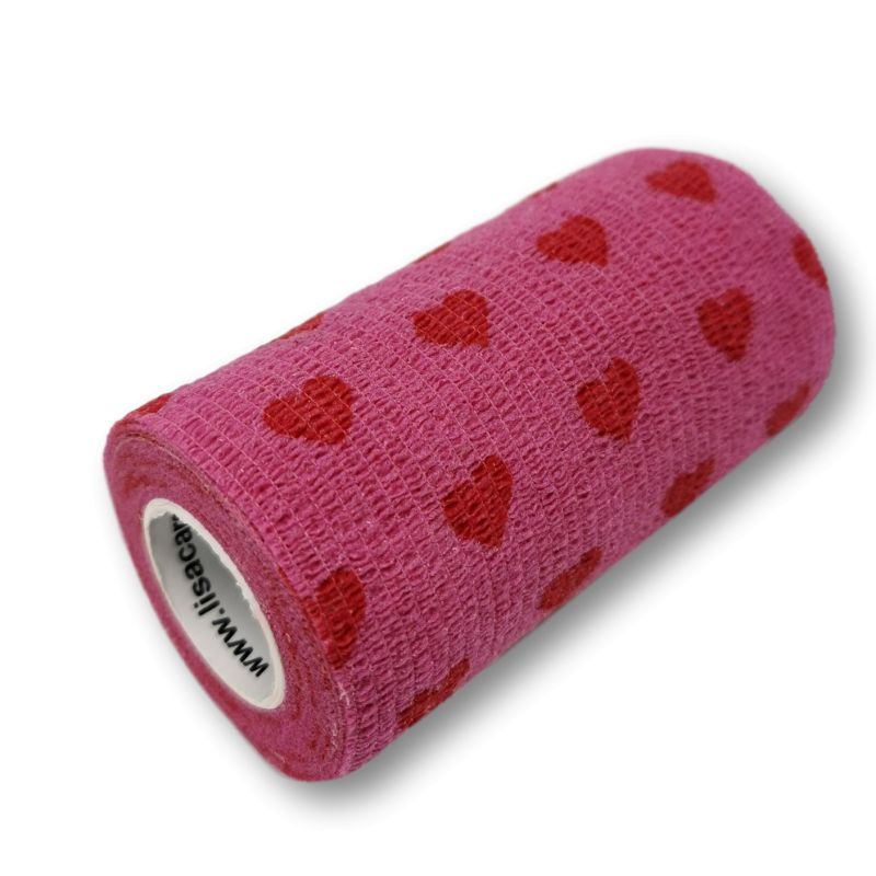 LisaCare - selbsthaftende Bandage - Pflaster 10cm Herzen rosa