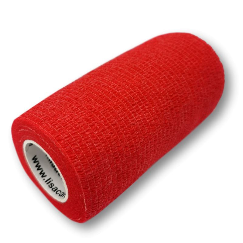 LisaCare - selbsthaftende Bandage - Pflaster 10cm Pfote rot